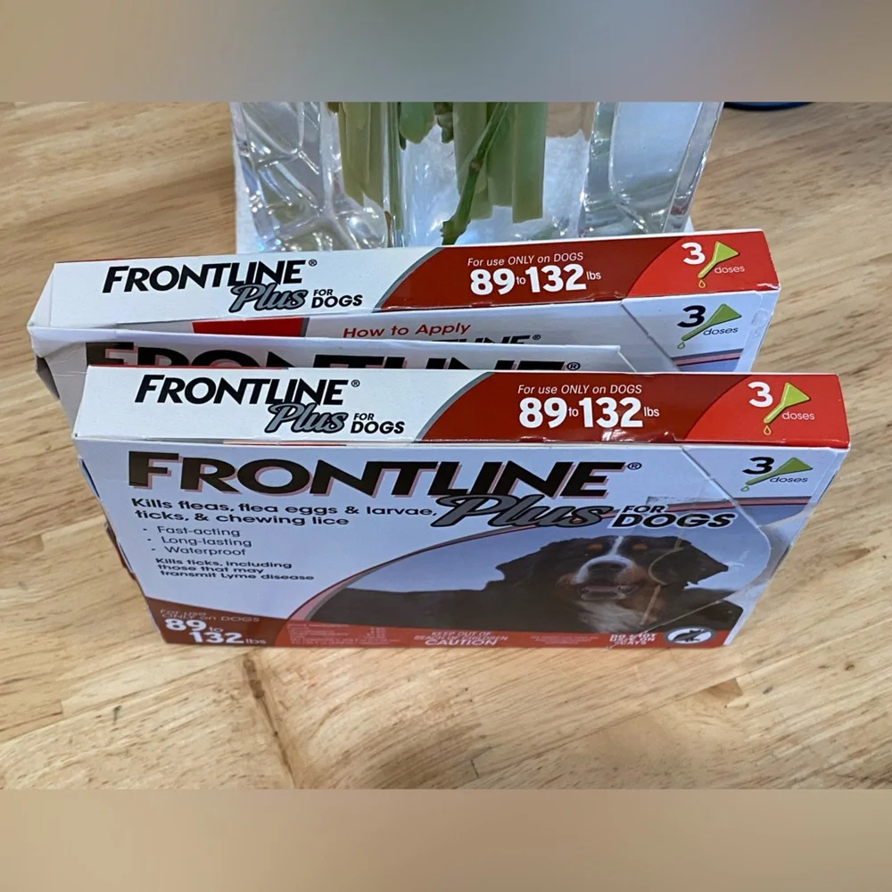 Frontline Plus for large dogs flea 89lb to 132 lbs 2 packs total 6 doses NIP